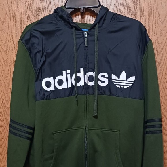 adidas Other - Adidas (Hoodie-Sports Jacket)-(Green/Black)-(Pre-owned)-(Size L)-$35.00